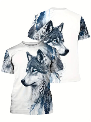 Men 3D Wolf Kids T-Shirt Cotton